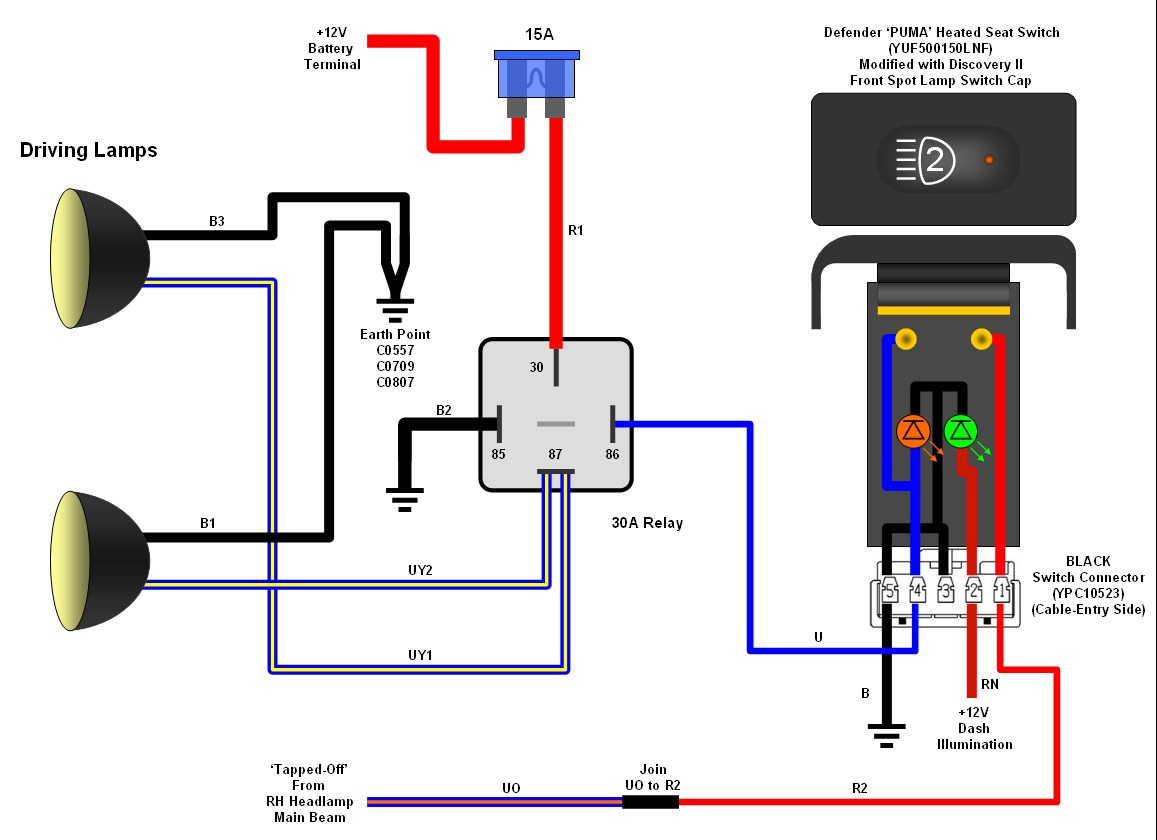4 Pin Relay Wiring Diagram Driving Lights from landroverforums.com